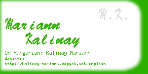 mariann kalinay business card